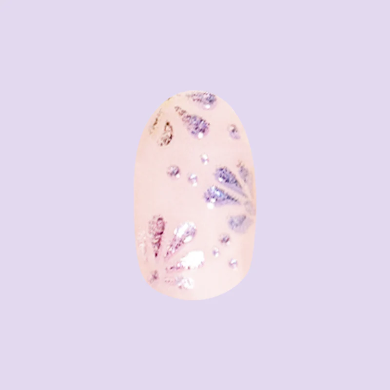 3D Chrome Blooms - Press-On | Short | Round - Image 2