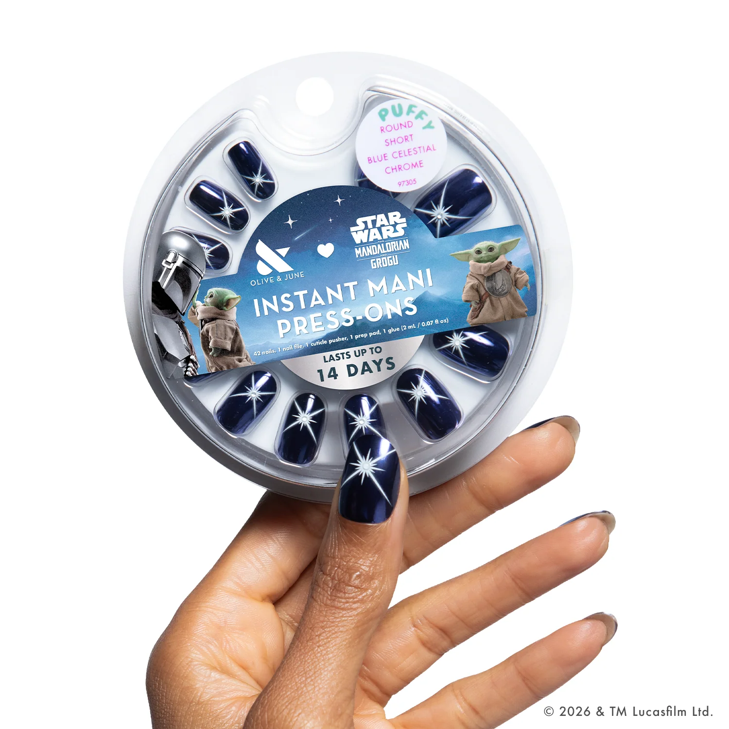 Blue Celestial Chrome - Press-Ons | Short | Round - Image 3