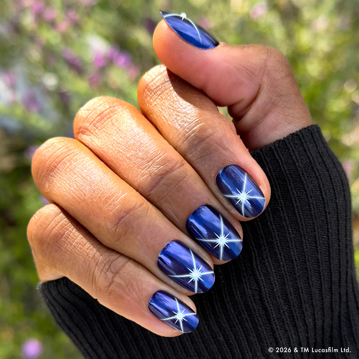 Blue Celestial Chrome - Press-Ons | Short | Round - Image 6