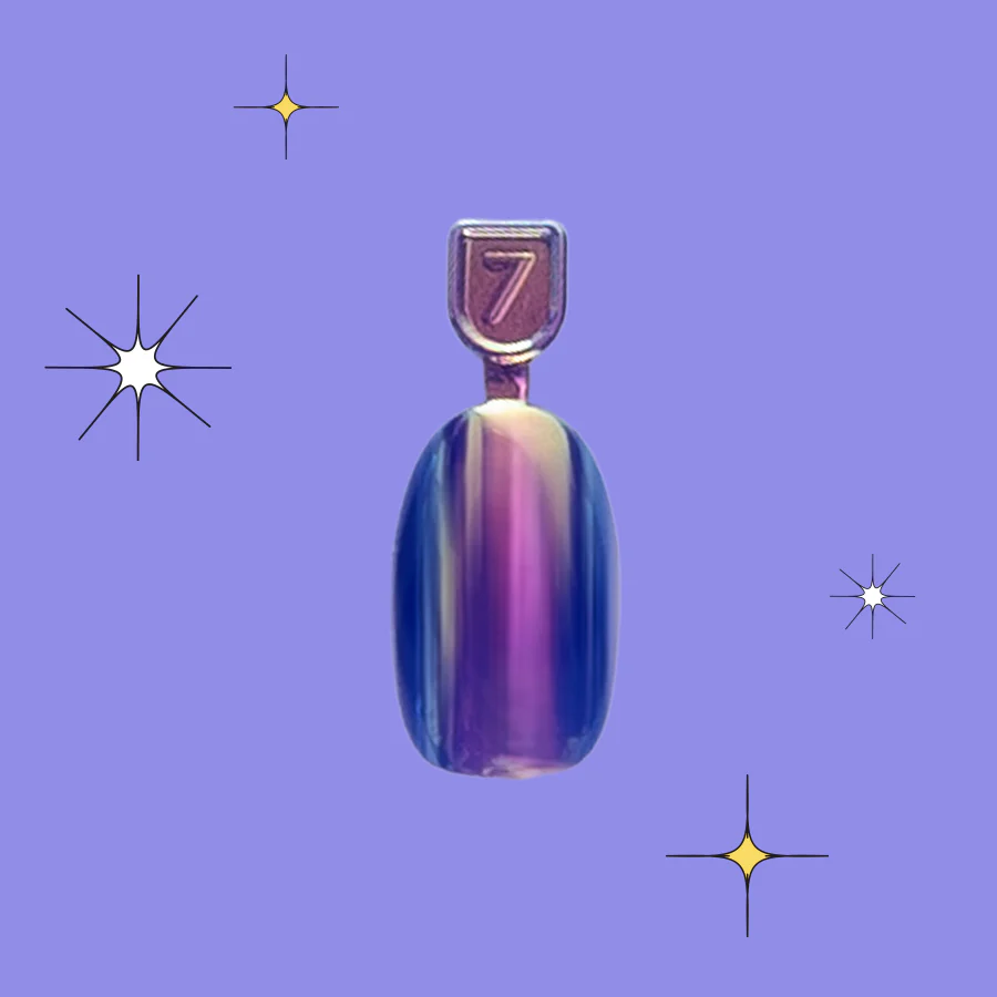 Blue Chrome Magic - Pressies | Short Medium | Round - Image 2