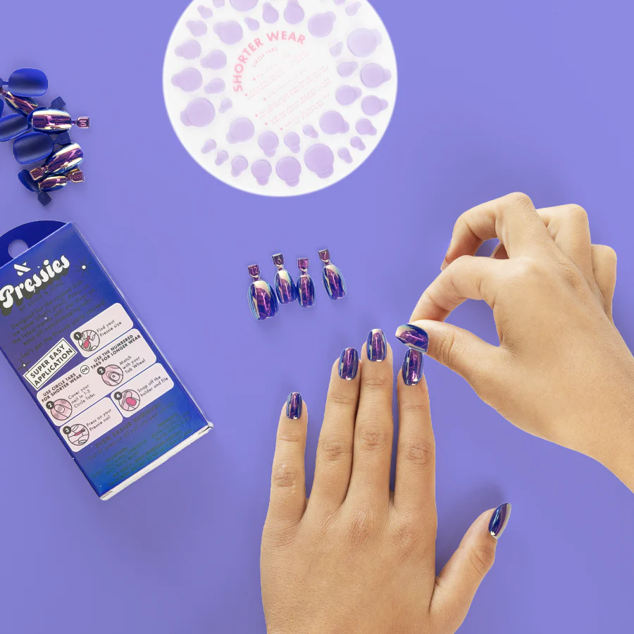 Blue Chrome Magic - Pressies | Short Medium | Round - Image 5