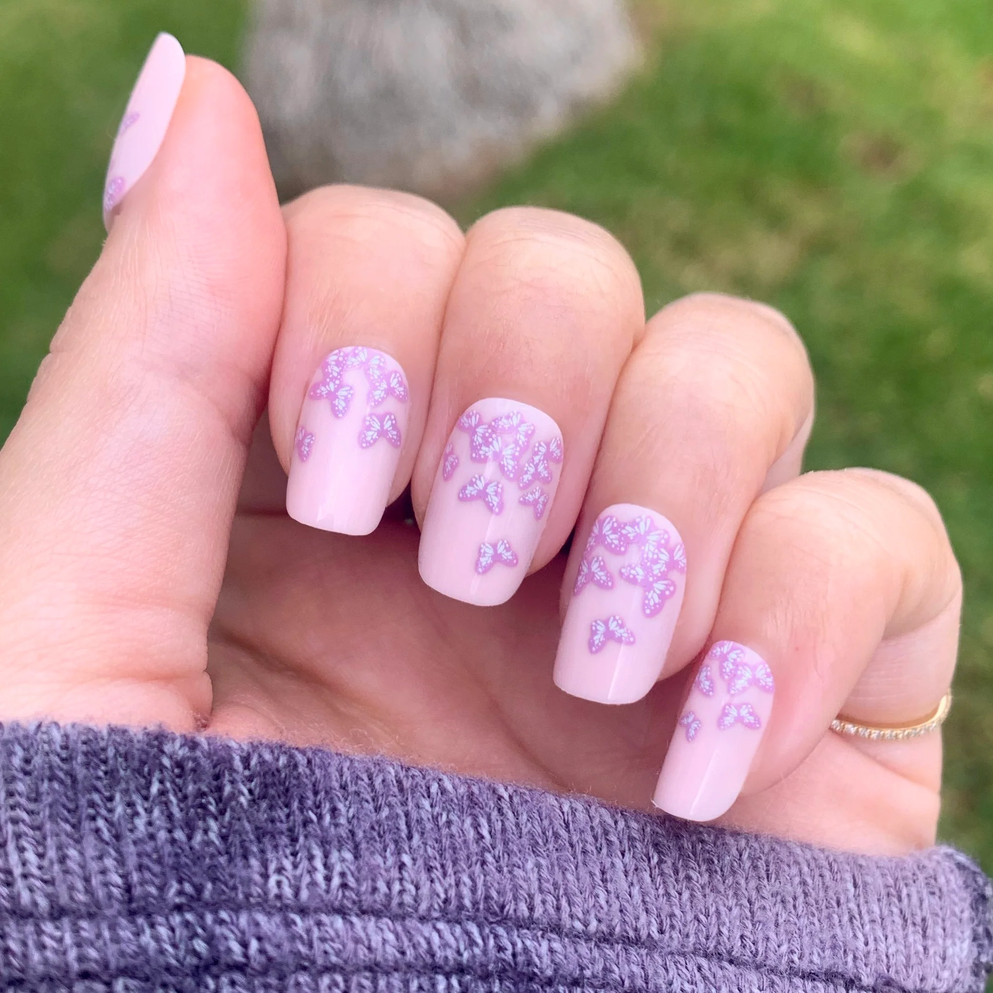 Butterfly Ombre - Press-On | Short | Squoval - Image 6
