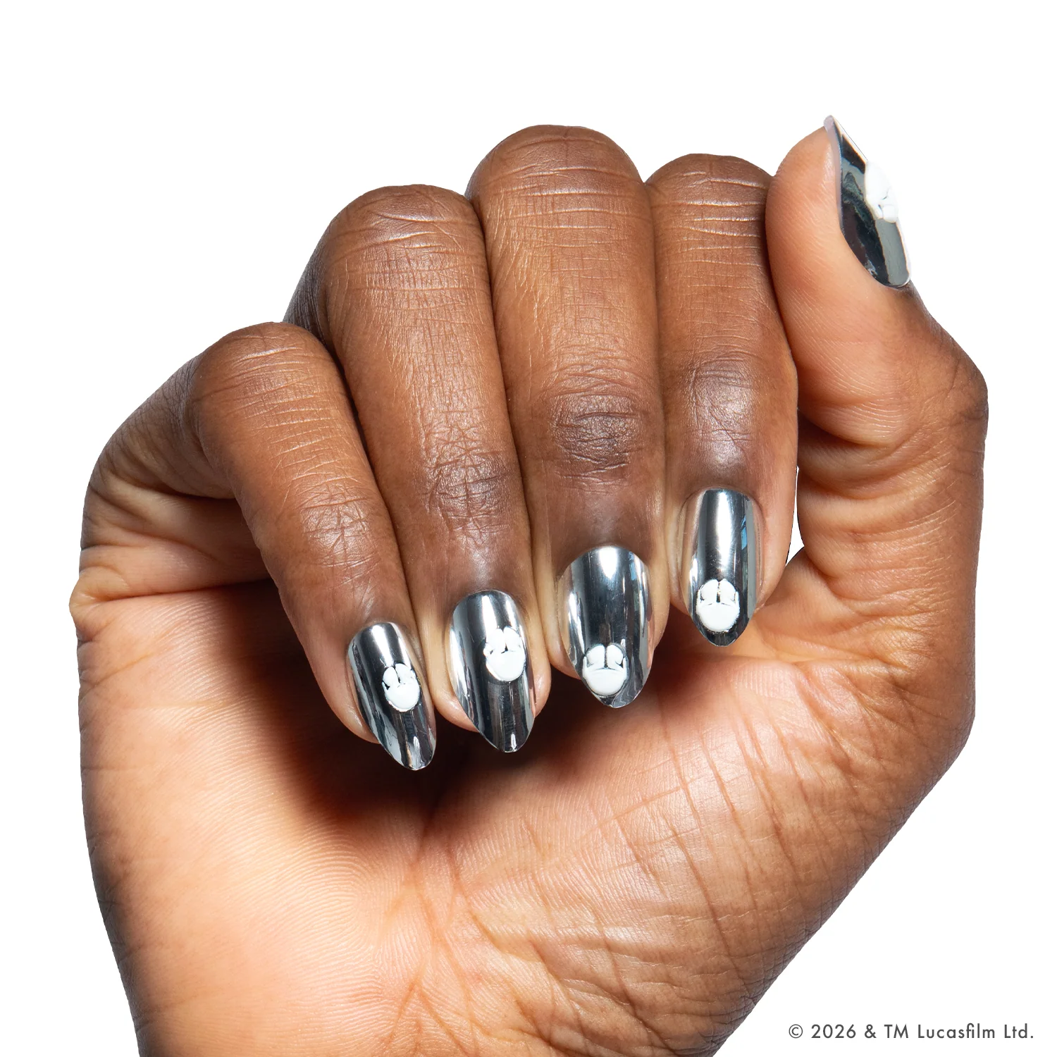 Dark Saber Holographic Chrome - Press-Ons | Medium | Almond - Image 4