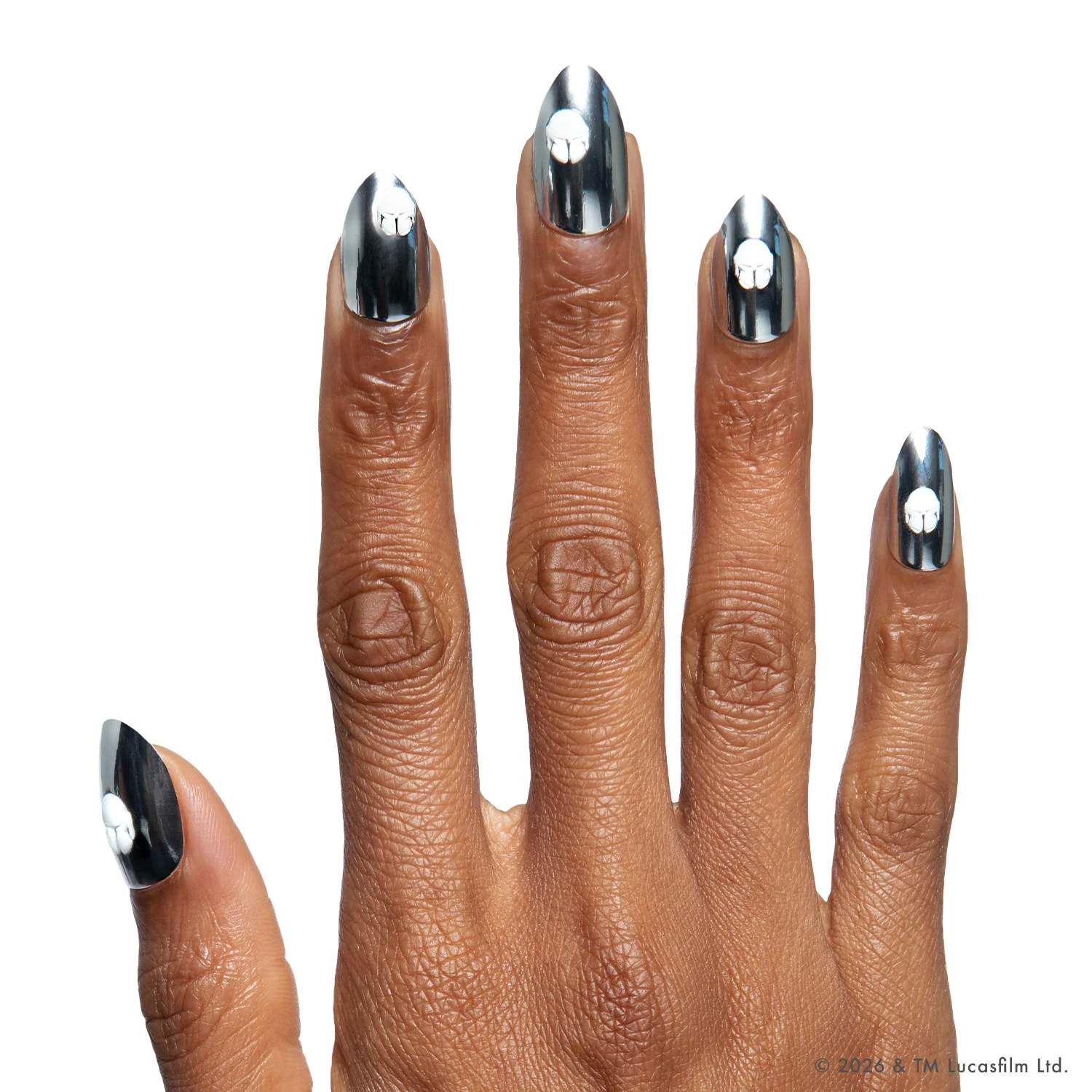 Dark Saber Holographic Chrome - Press-Ons | Medium | Almond - Image 5