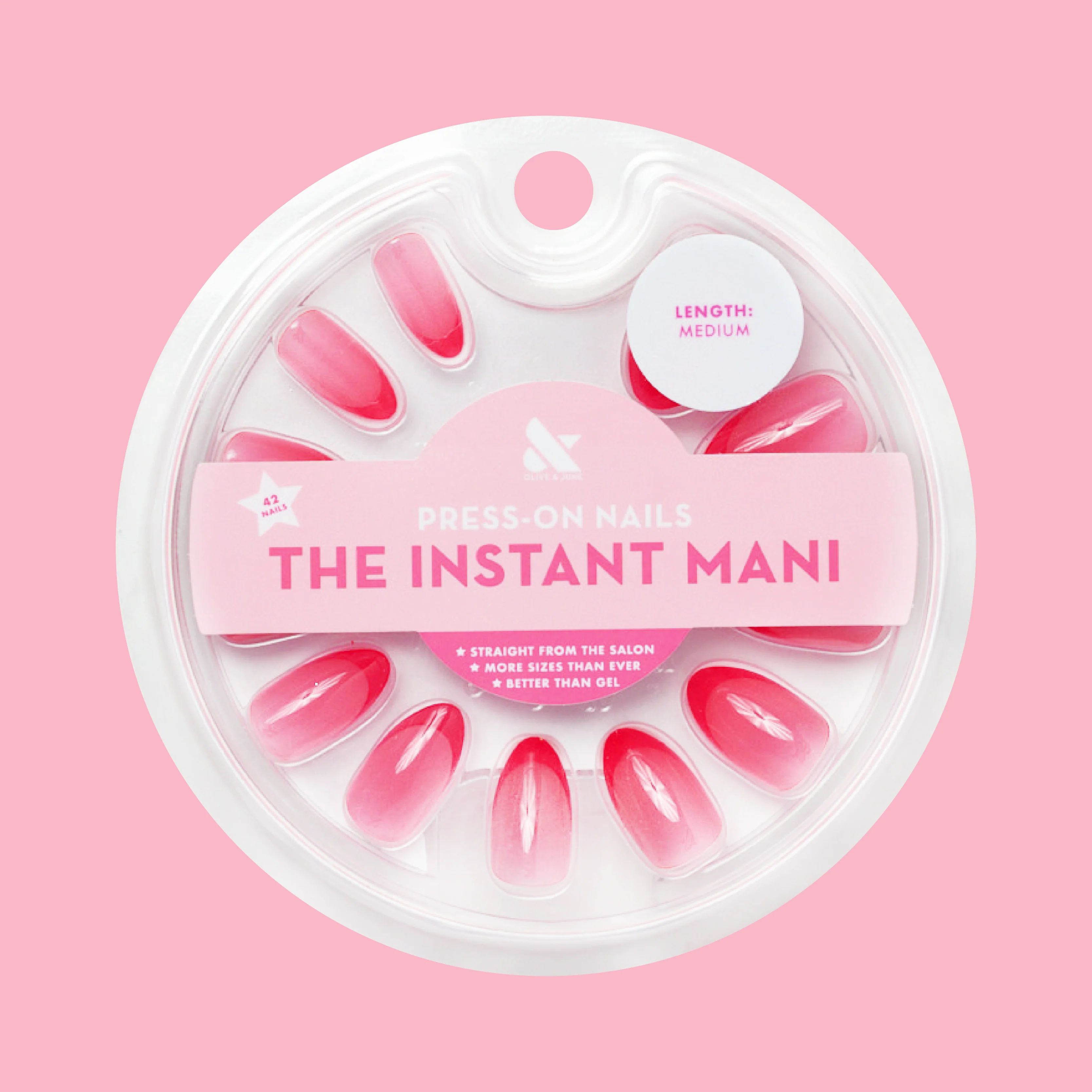 Double Pink Jelly French - Press-On | Medium | Almond