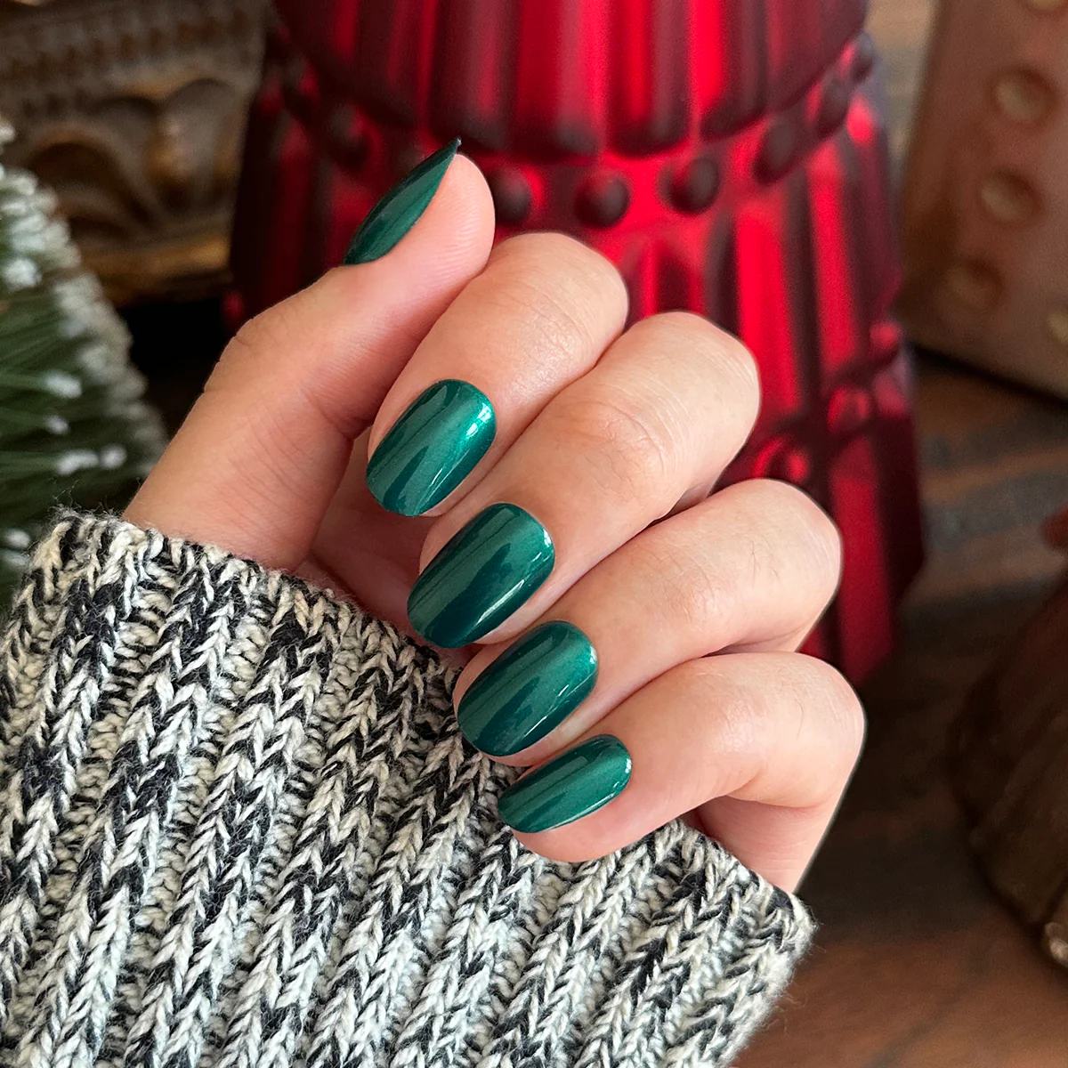 Emerald Velvet - Press-On | Medium | Almond - Image 3