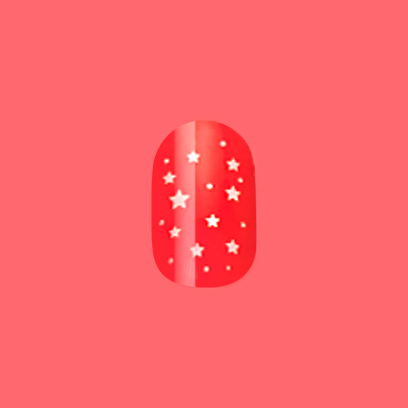 Festive Stars | Extra Short | Round - Tab Press-On - Image 2