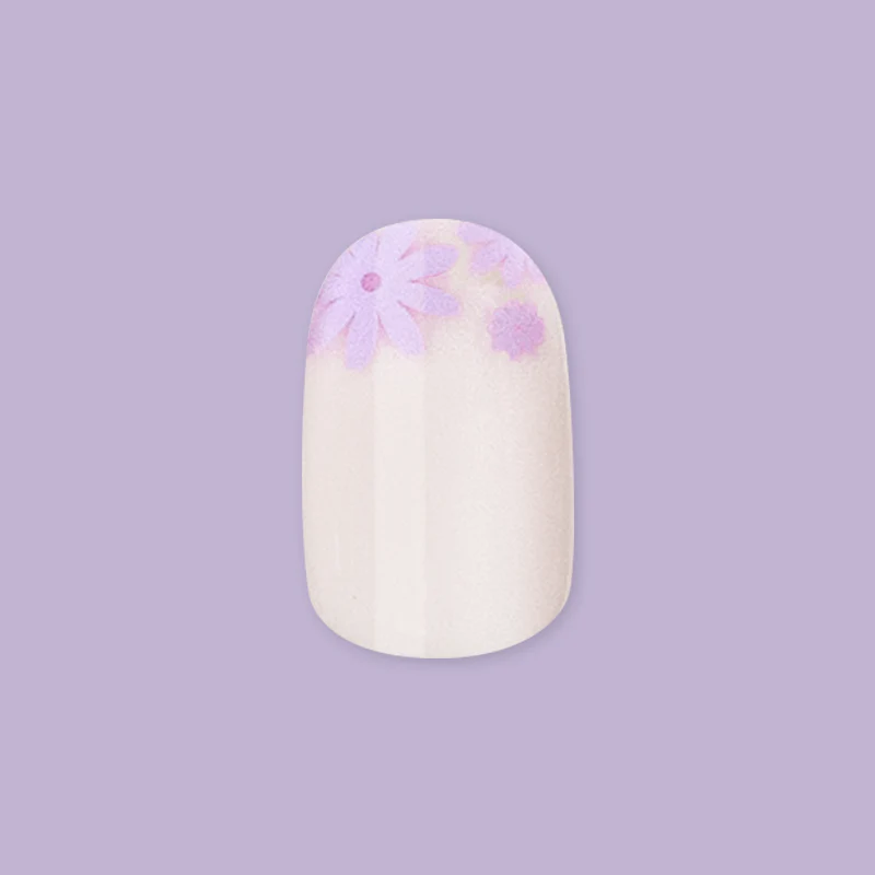 Floral Tip | Short | Round - Tab Press-On - Image 2