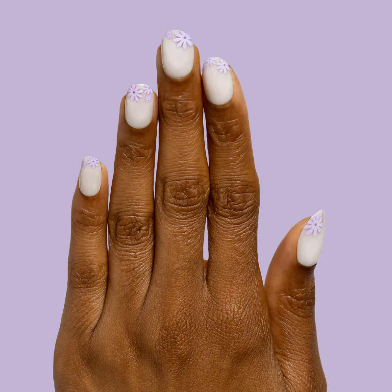 Floral Tip | Short | Round - Tab Press-On - Image 3