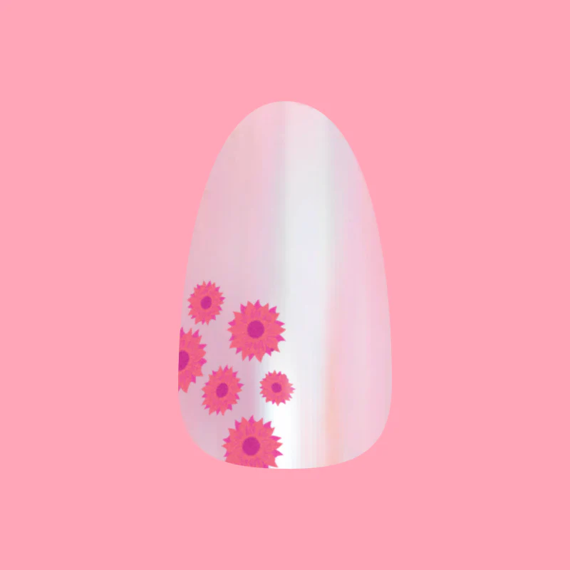 Fuchsia Florals - Press-On | Short | Almond - Image 2