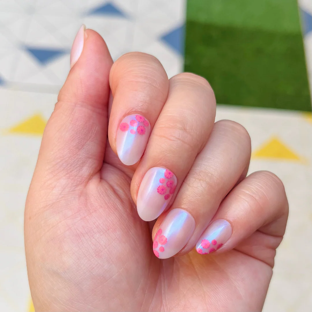 Fuchsia Florals - Press-On | Short | Almond - Image 4