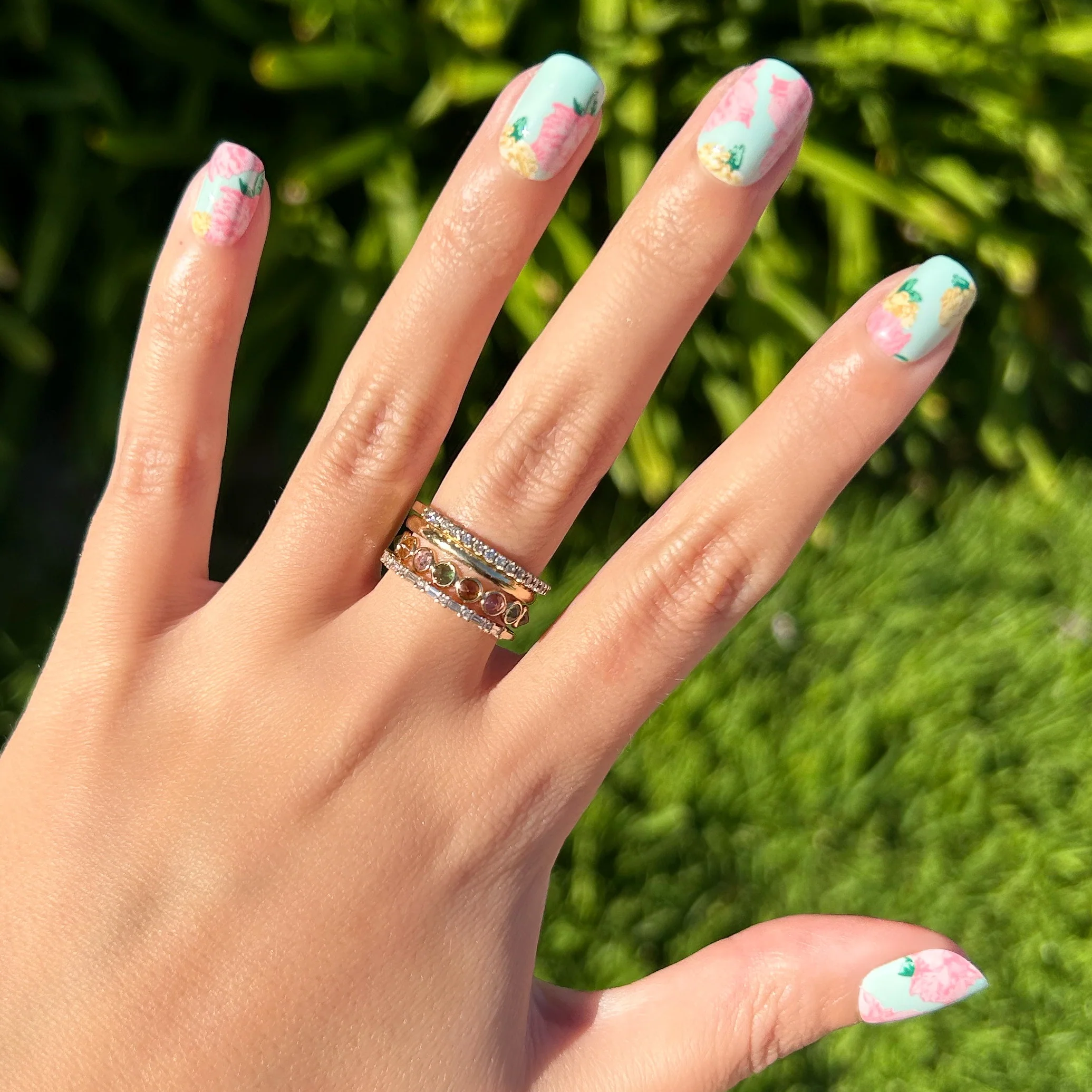 Full Floral - Press-On | Extra Short | Squoval - Image 3
