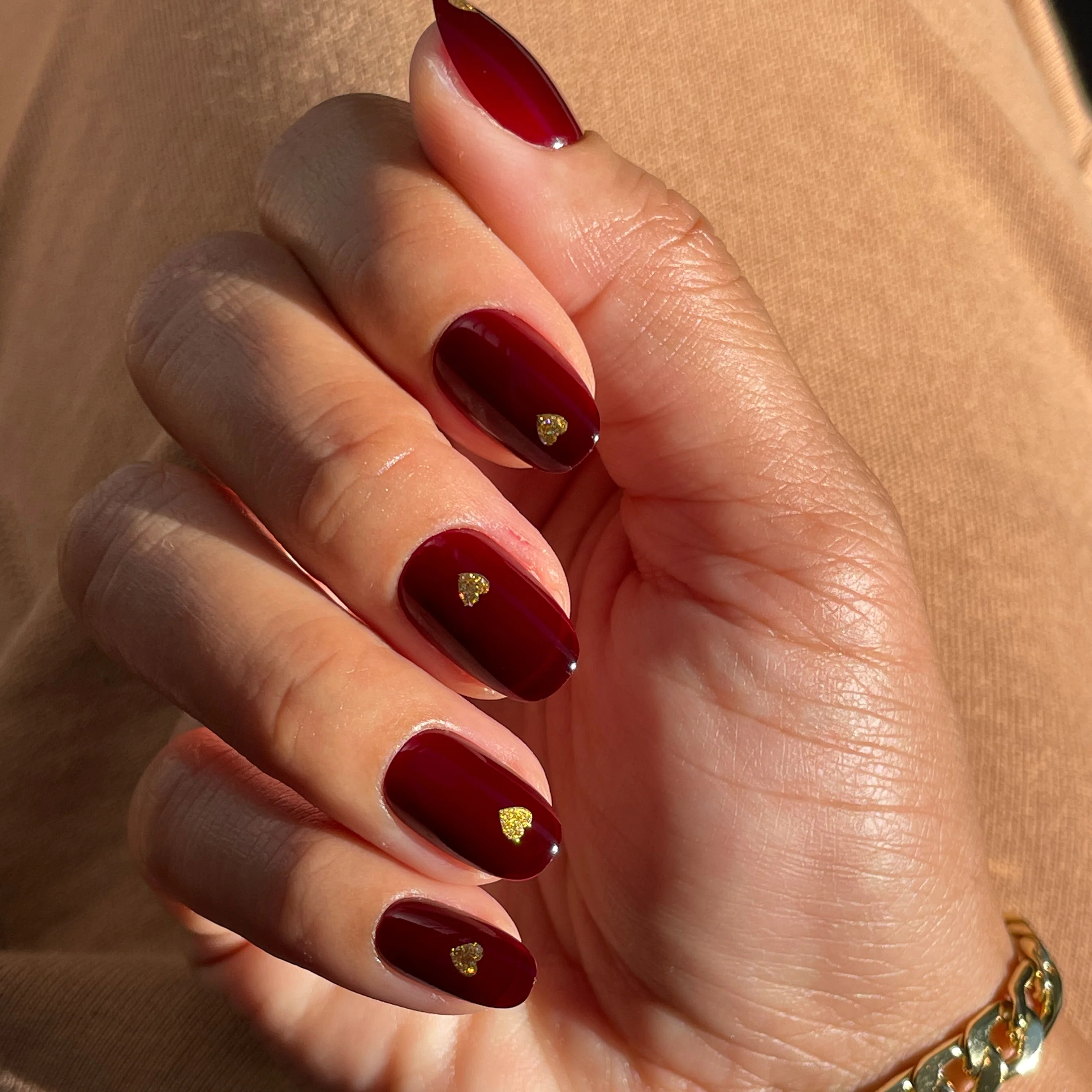 Gold Vampy Heart - Press-On | Short | Round - Image 6