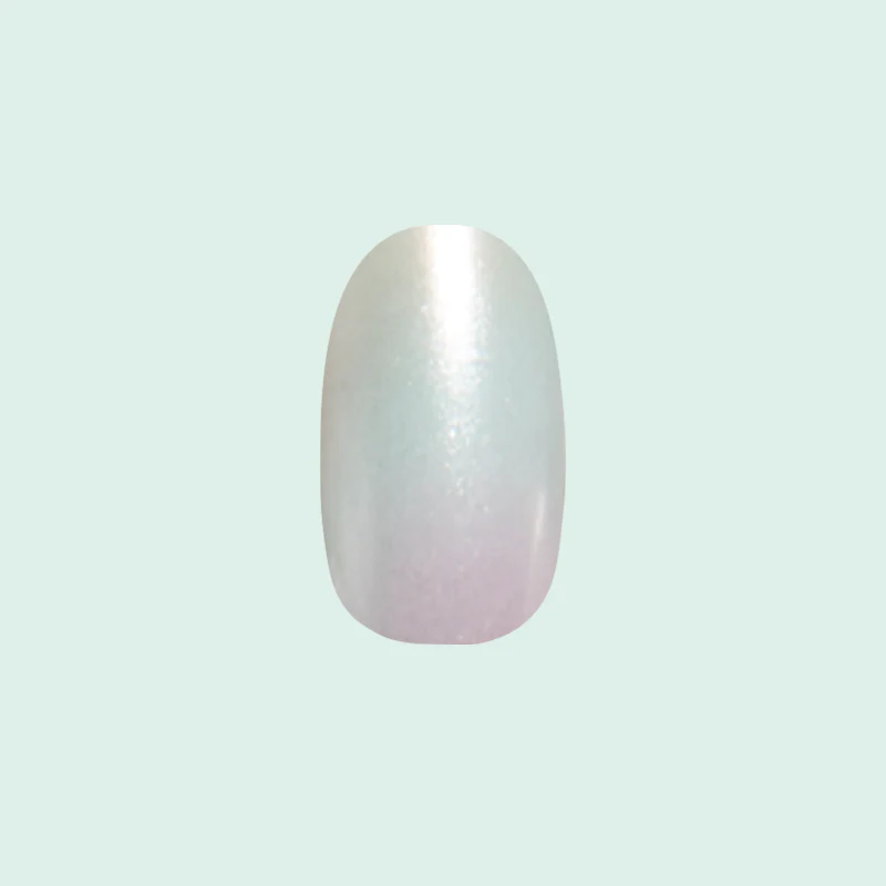 Iridescent Pearl Swirl Shimmer - Press-On | Medium | Oval - Image 2