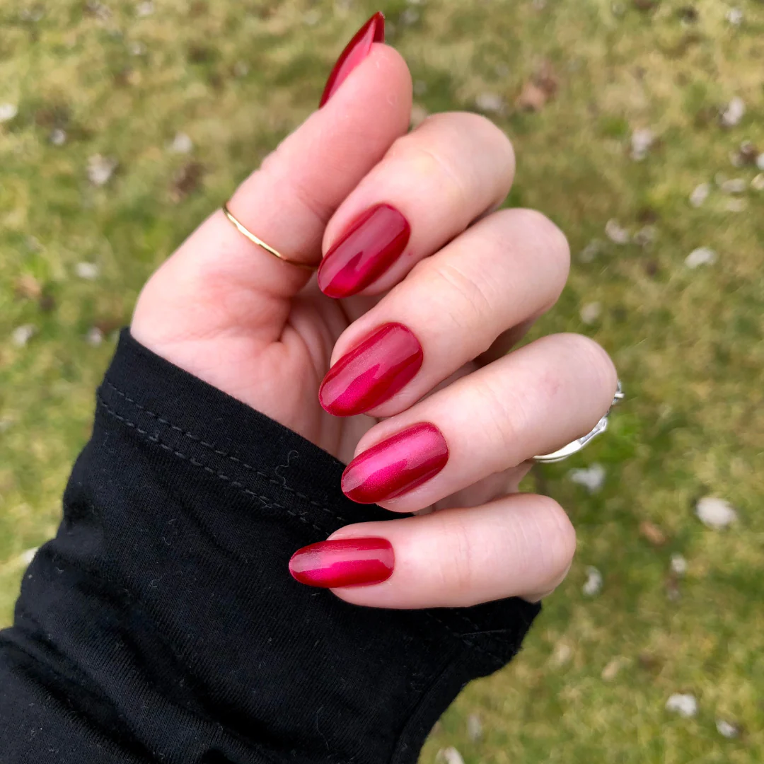 Magenta Velvet - Press-On | Medium | Oval - Image 4
