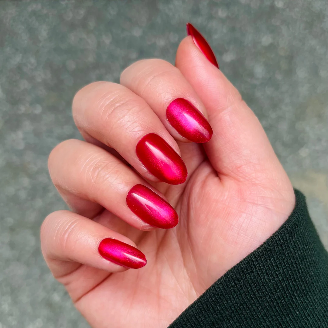 Magenta Velvet - Press-On | Medium | Oval - Image 5