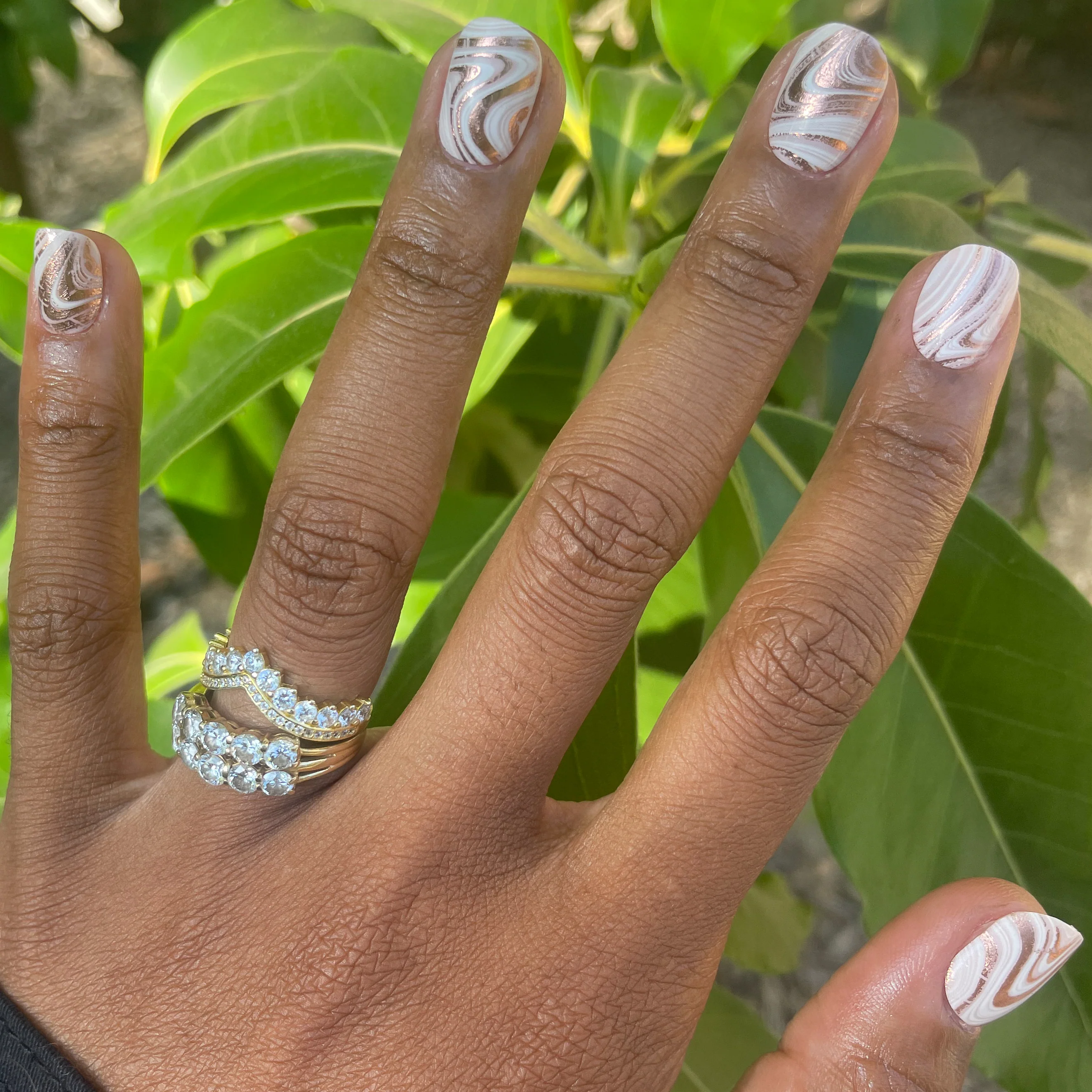 Marble Swirls | Squoval | Extra Short - Image 6