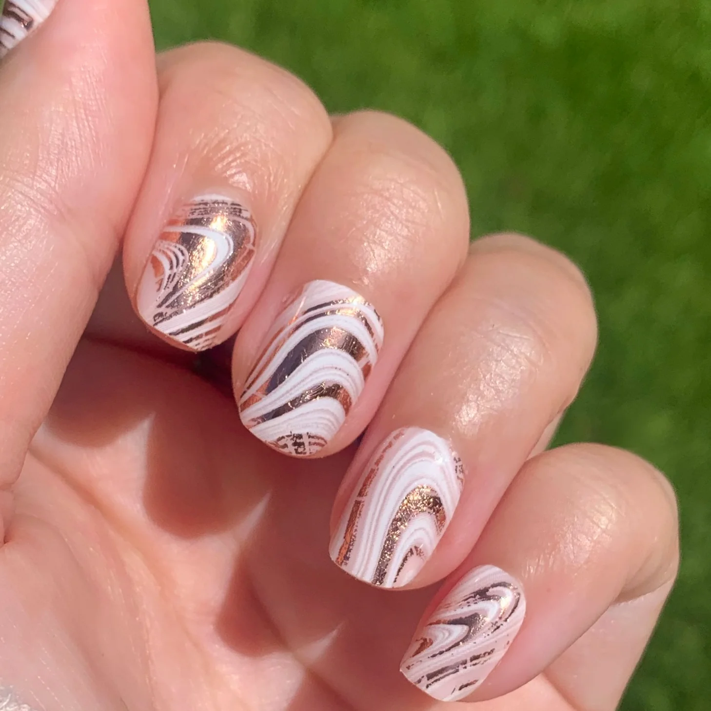 Marble Swirls | Squoval | Extra Short - Image 7