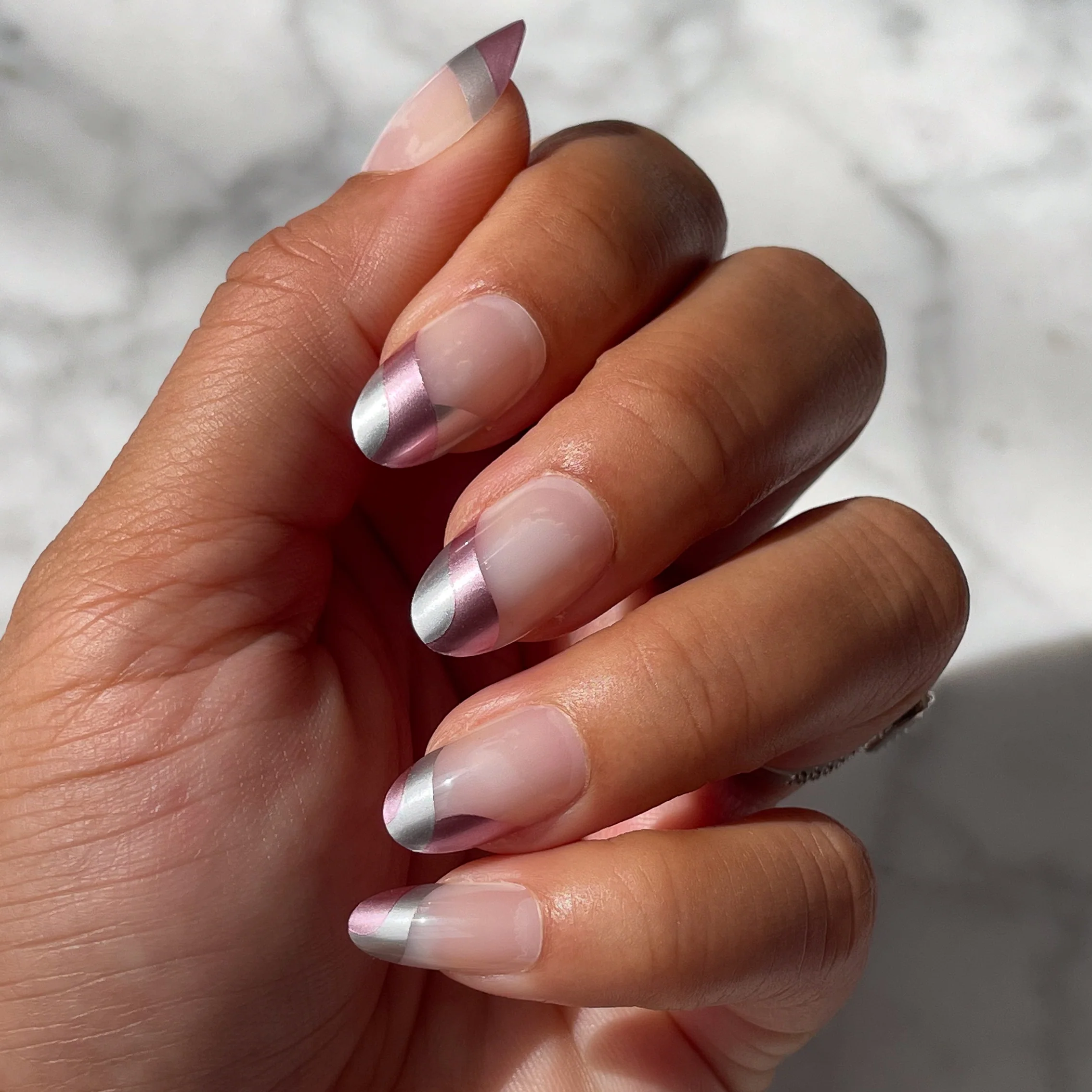 Metallic Swirls - Press-On | Medium | Oval - Image 4