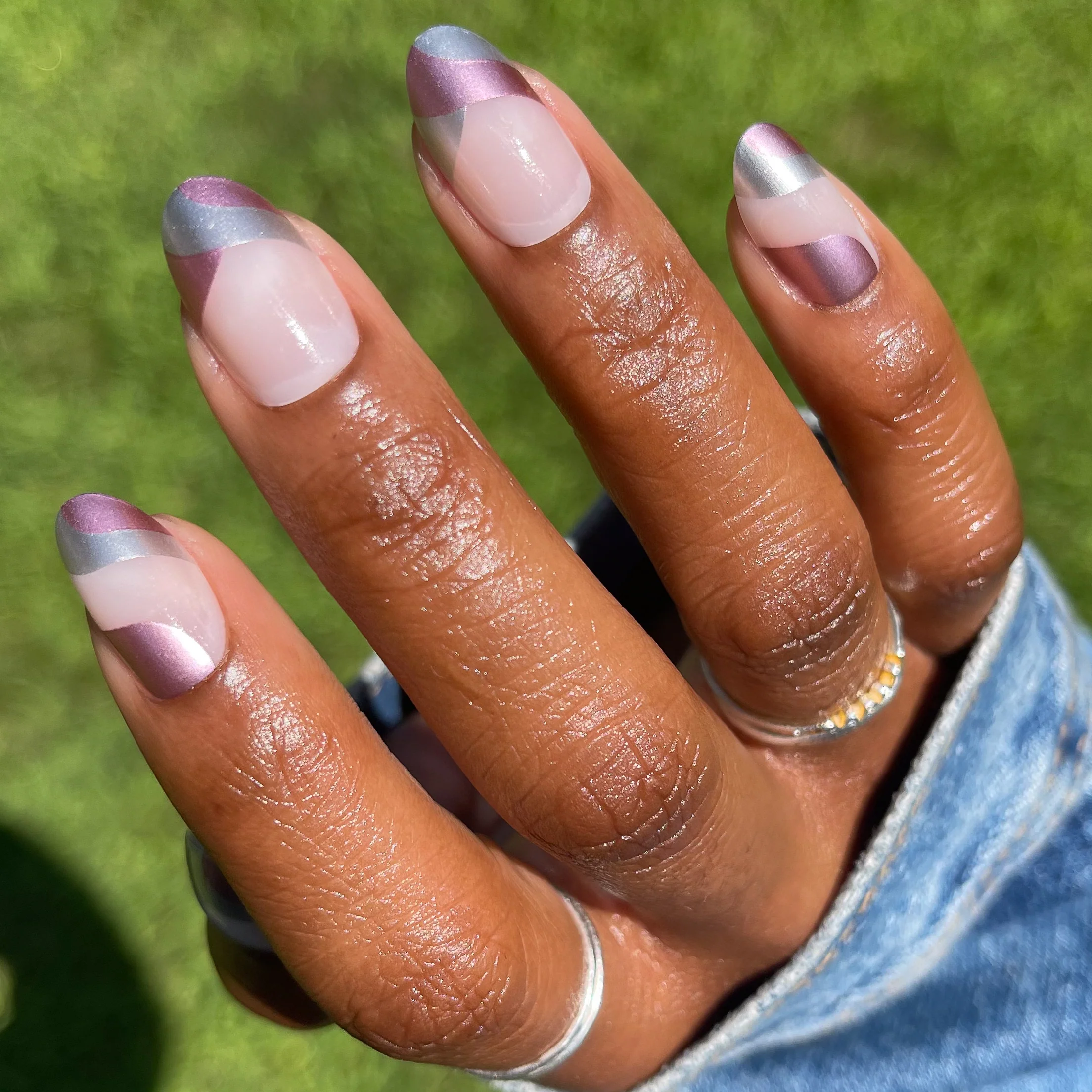Metallic Swirls - Press-On | Medium | Oval - Image 5
