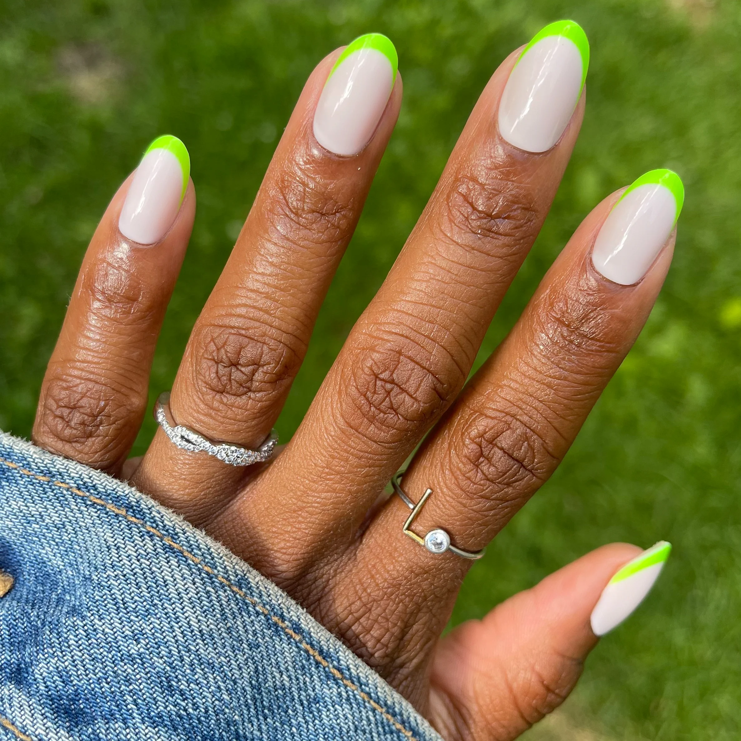 Neon Lime French | Oval | Medium - Image 3