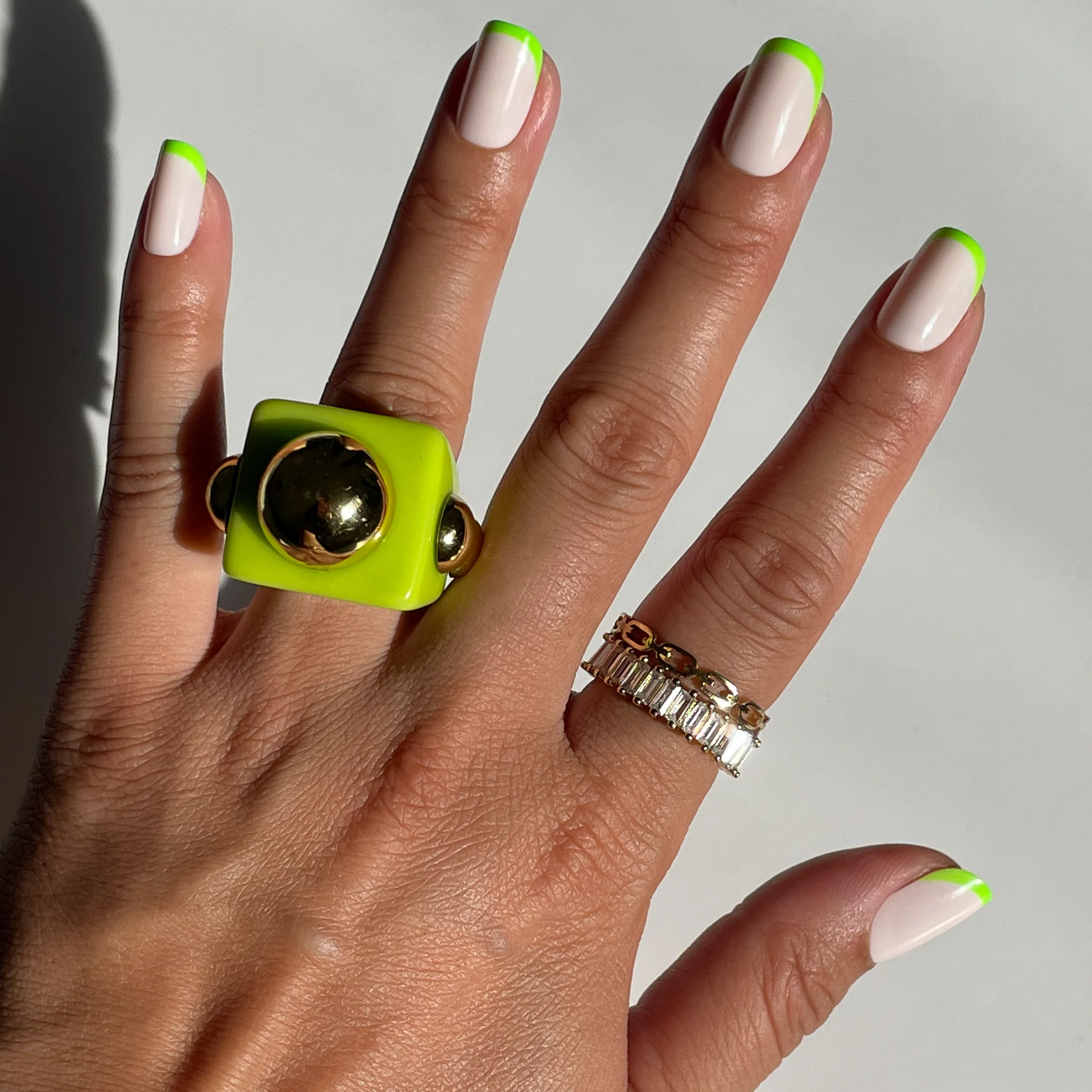 Neon Lime French | Squoval | Short - Image 3