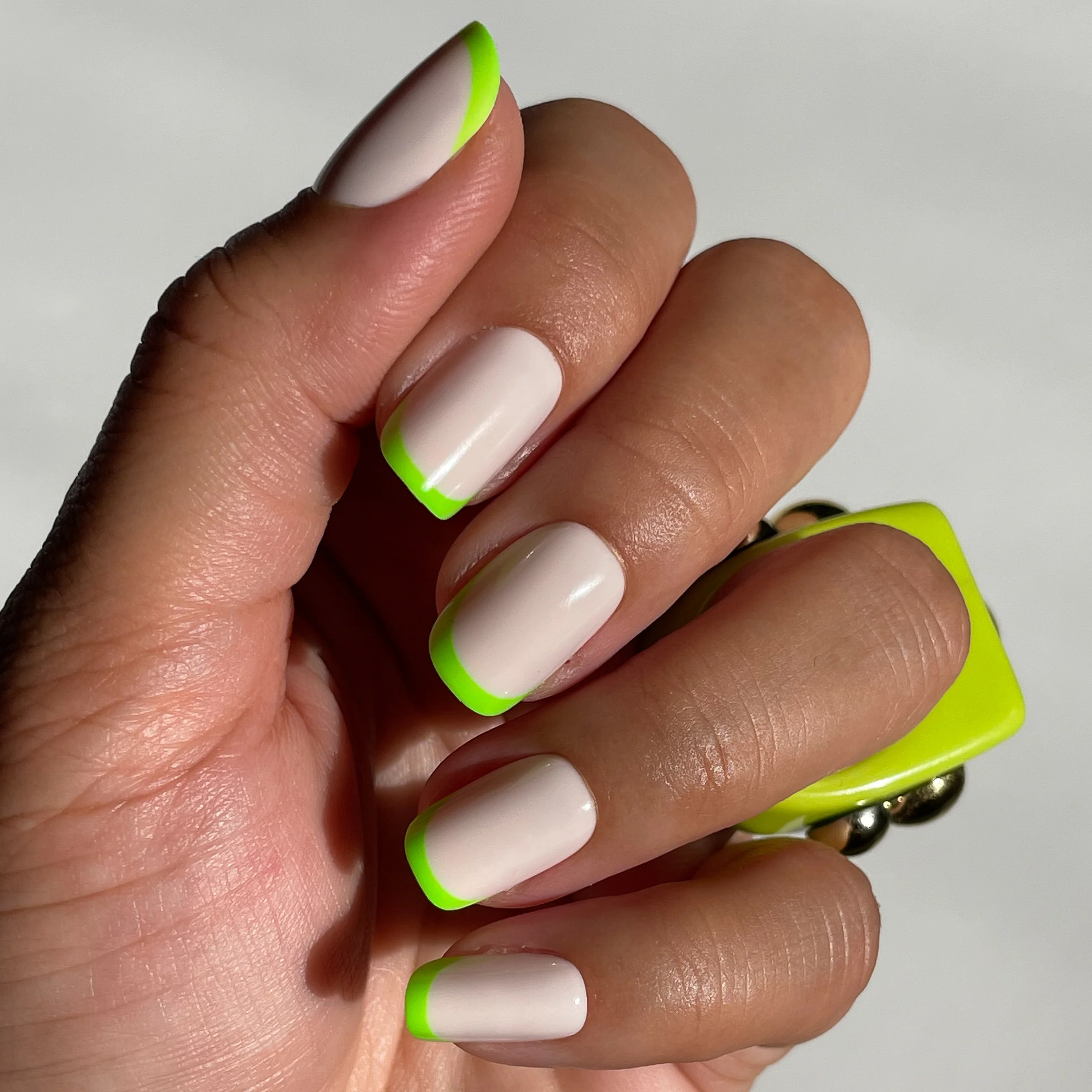 Neon Lime French | Squoval | Short - Image 6