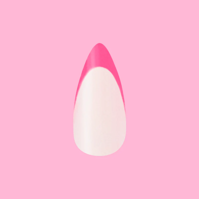 Neon Pink French - Press-On | Medium | Stiletto - Image 2