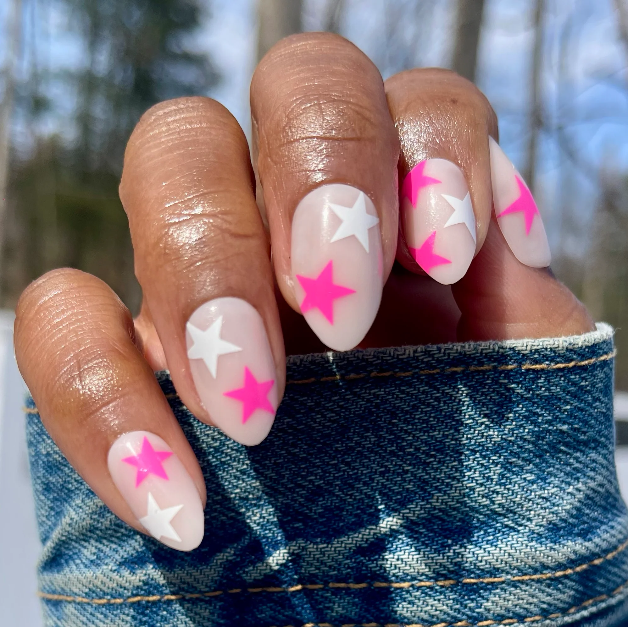 Neon Star Mixed Pack - Press-On | Medium | Almond - Image 4
