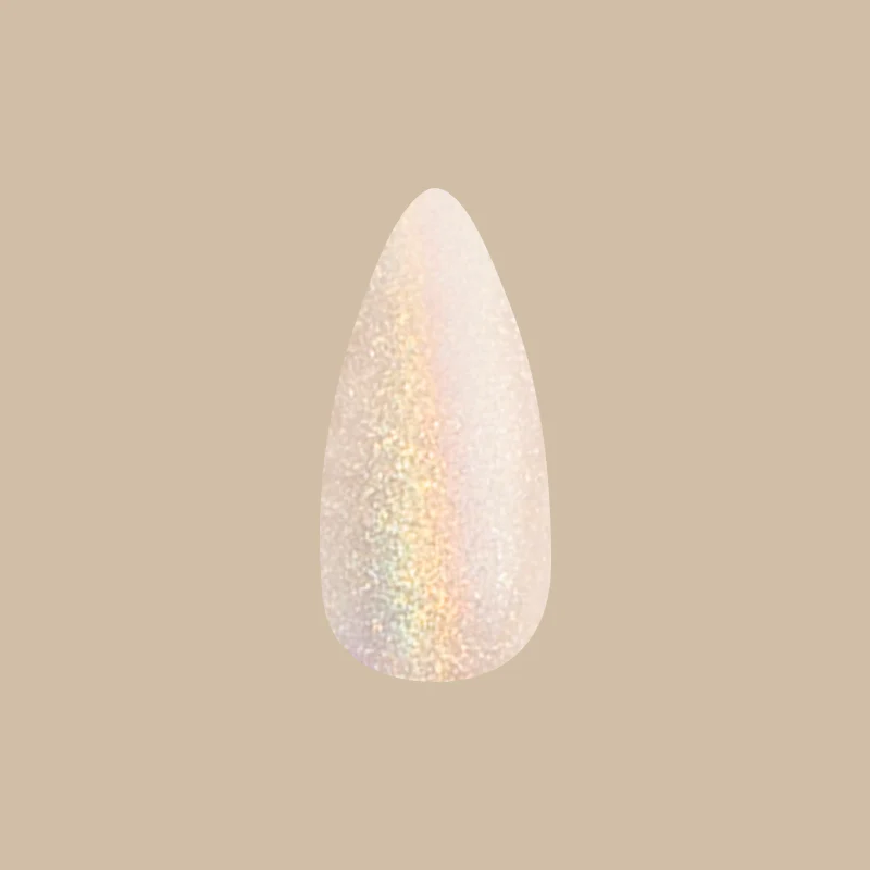 Neutral Iridescent Velvet - Press-On | Medium | Stiletto - Image 2