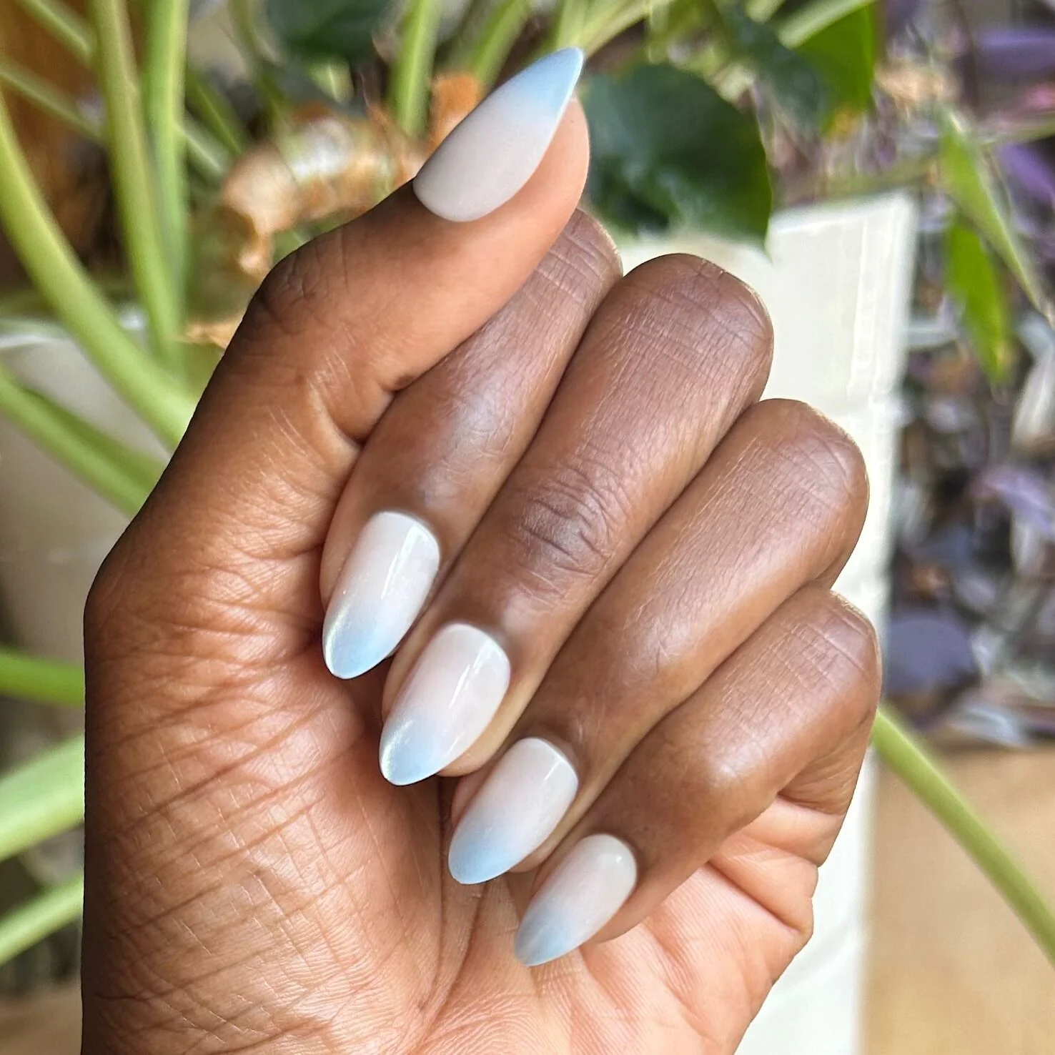 Ocean Mist Velvet Gradient - Press On | Medium | Almond - Image 8