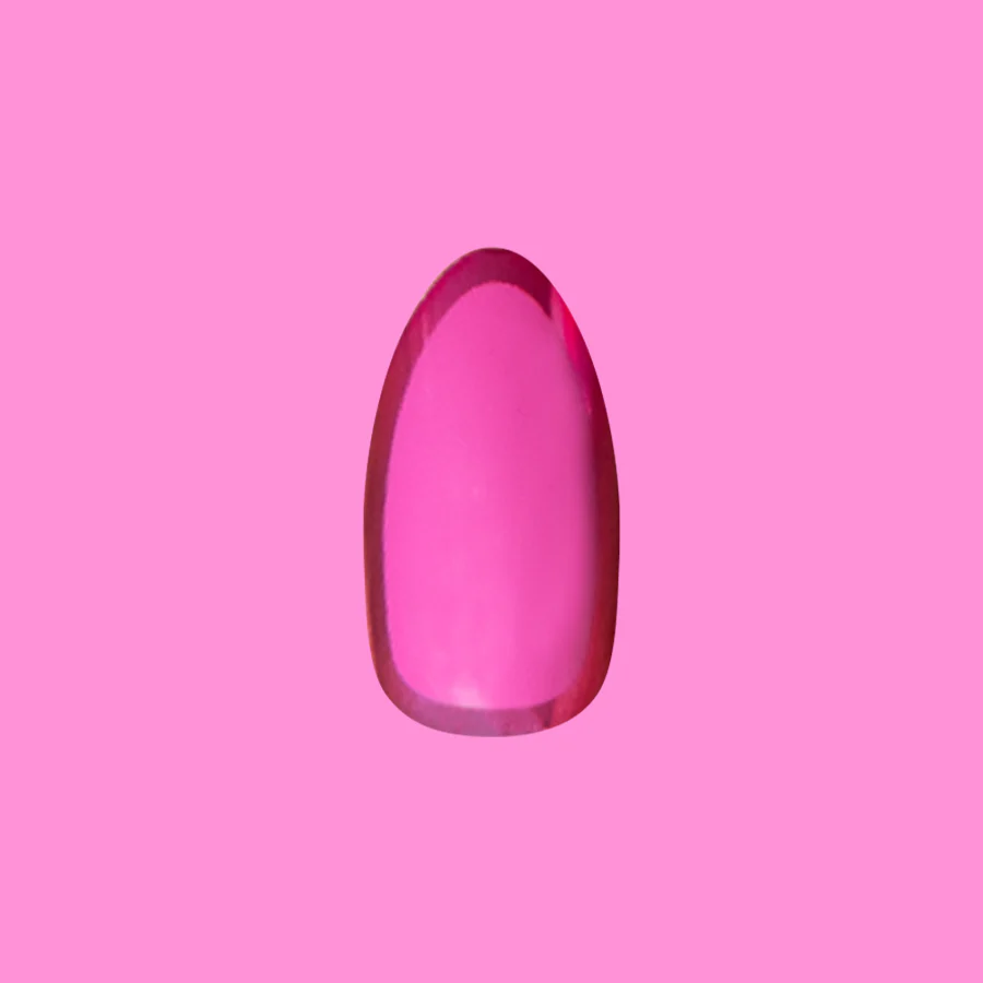 Pink Chrome Outline - Press-On | Medium | Almond - Image 2