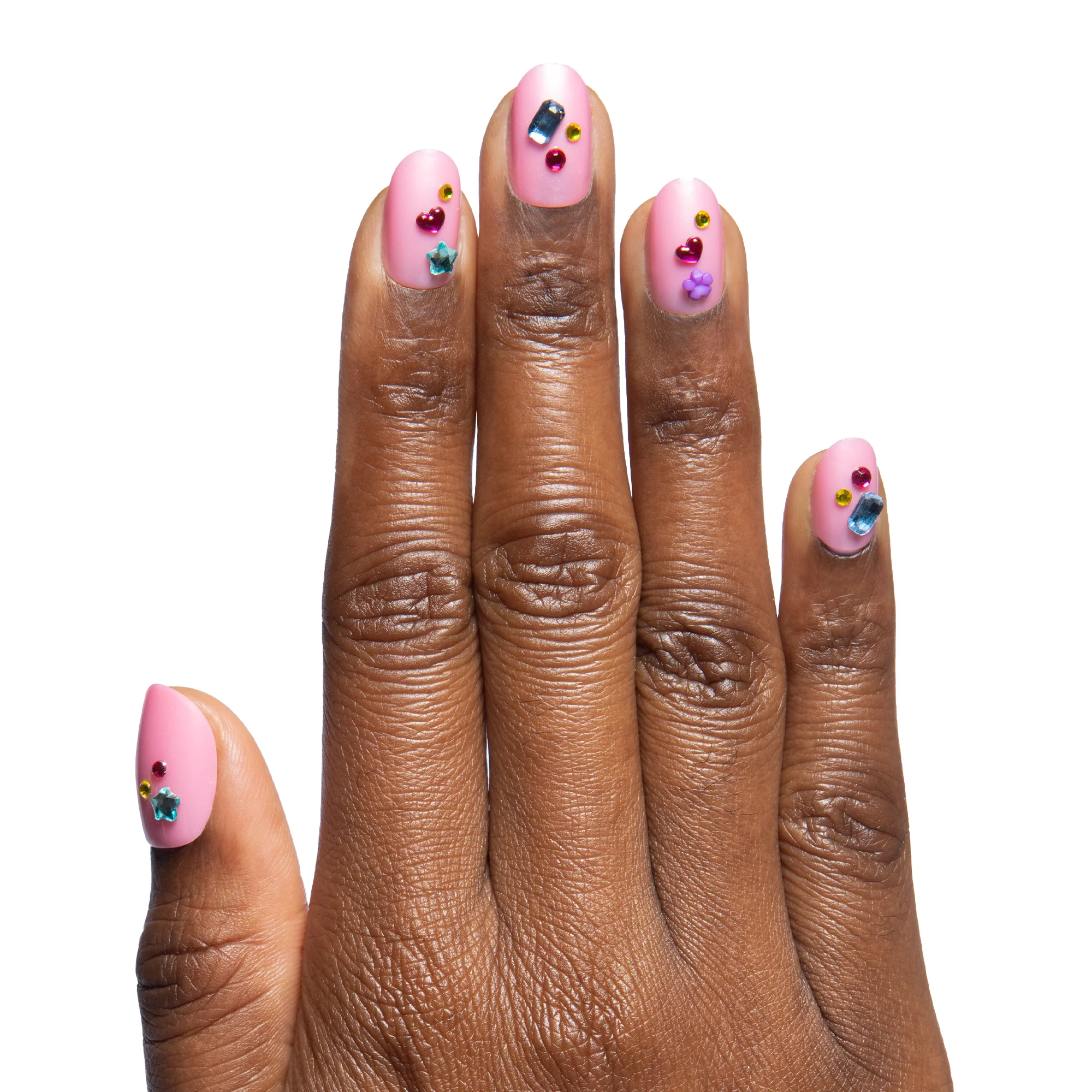 Pink Confetti Party - Press On | Short | Round - Image 4