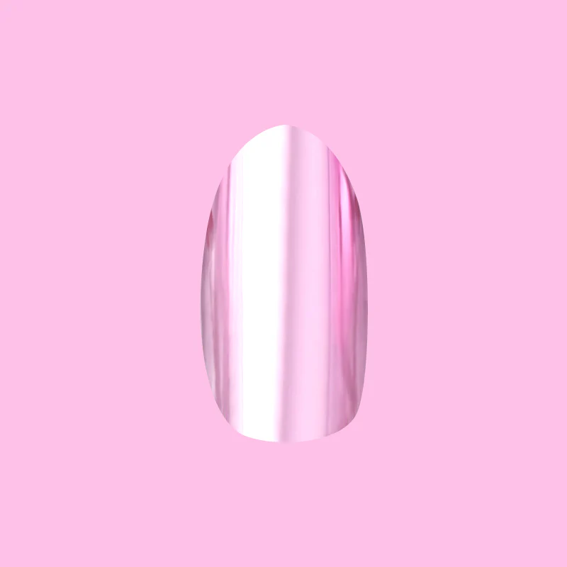 Pink Mirror Chrome - Press-On | Medium | Oval - Image 2