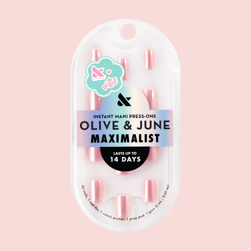 Pink Rainbow Chrome - Press-On | Extra Short | Squoval
