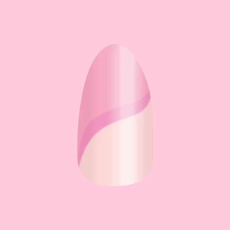 Pink Simple Twist - Press-On | Medium | Almond - Image 2