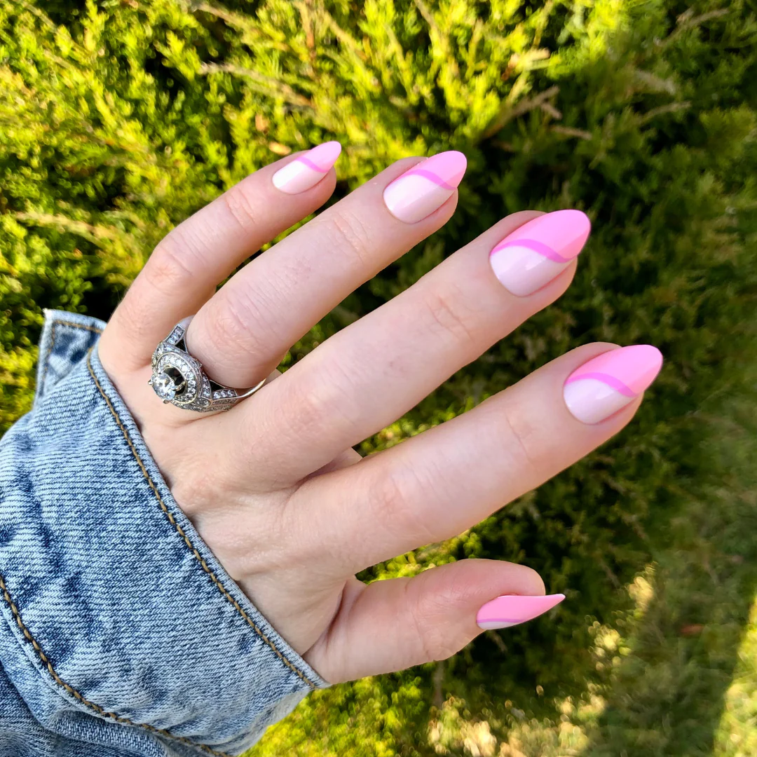 Pink Simple Twist - Press-On | Medium | Almond - Image 3