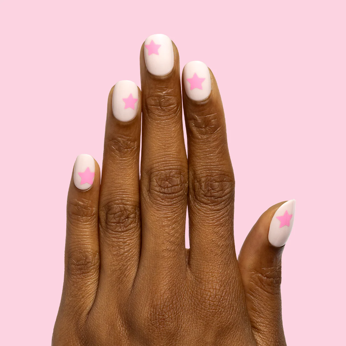 Pink Star Party | Extra Short | Round - Tab Press-On - Image 4