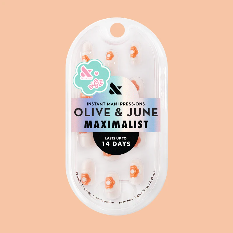 Puffy Bubble Flowers - Press-On | Short | Round