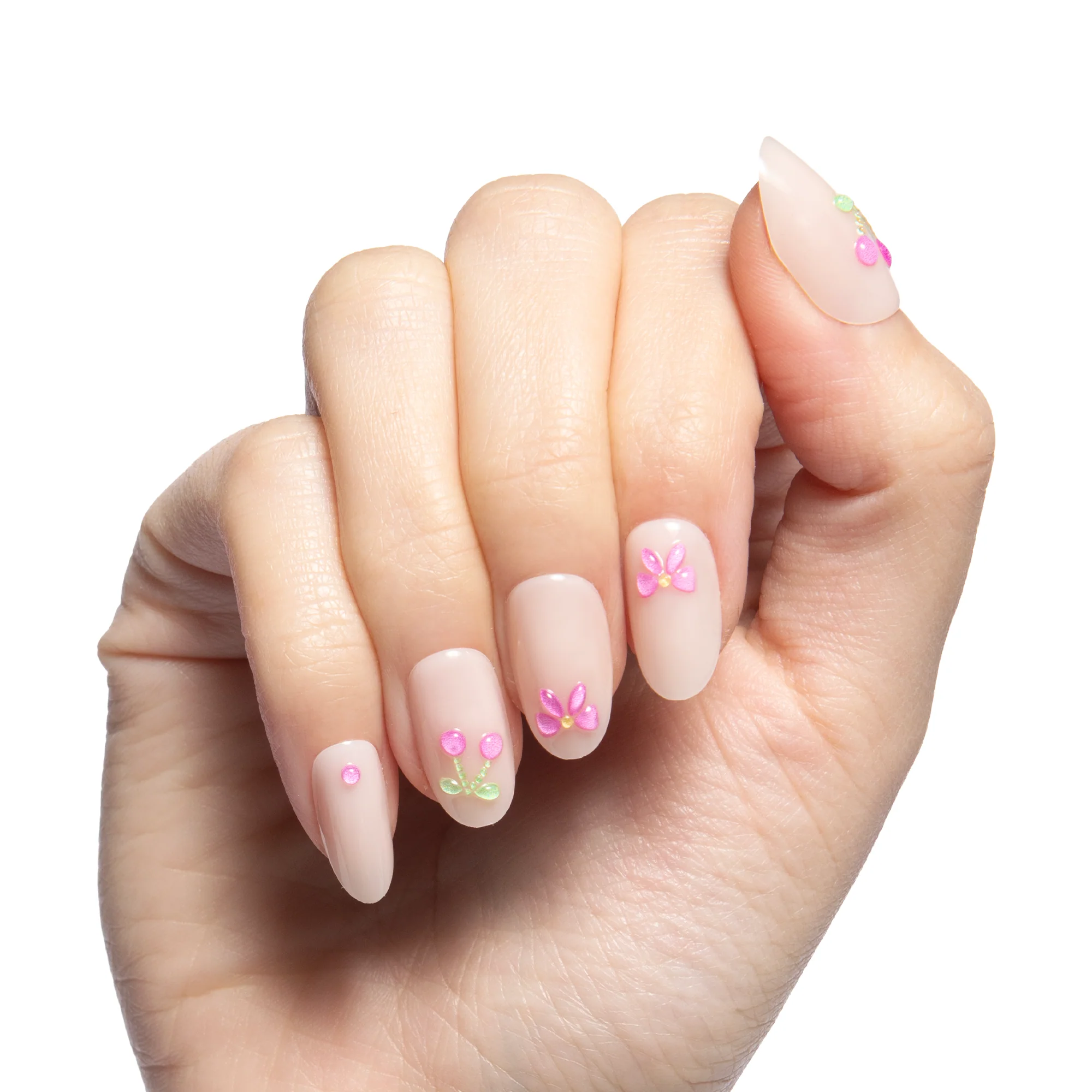 Puffy Cherry Bows - Press On | Medium | Oval - Image 3