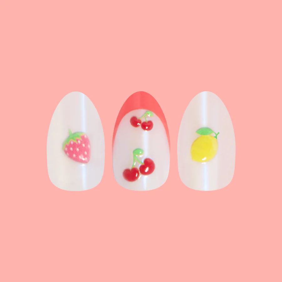 Puffy Fruits - Press-On | Medium | Oval - Image 2