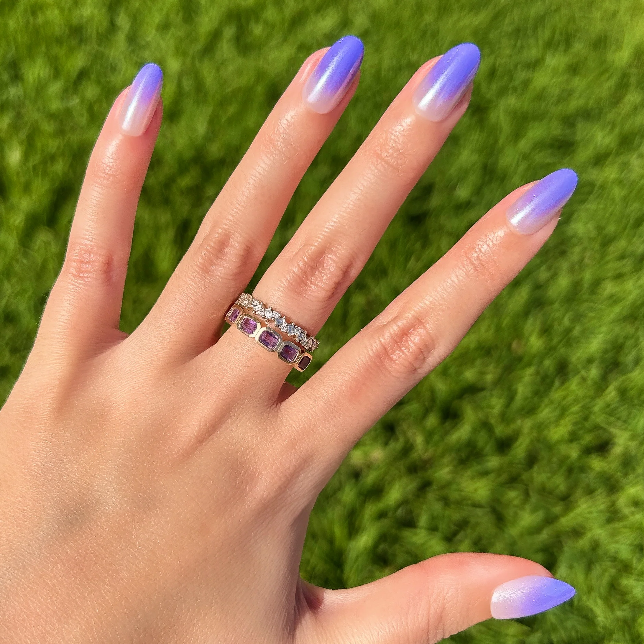 Purple Chrome Gradient - Press-On | Medium | Oval - Image 3