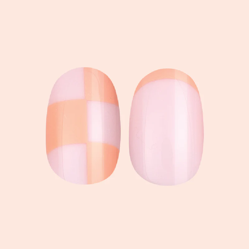 Sherbet Checker Party | Short | Round - Tab Press-On - Image 2