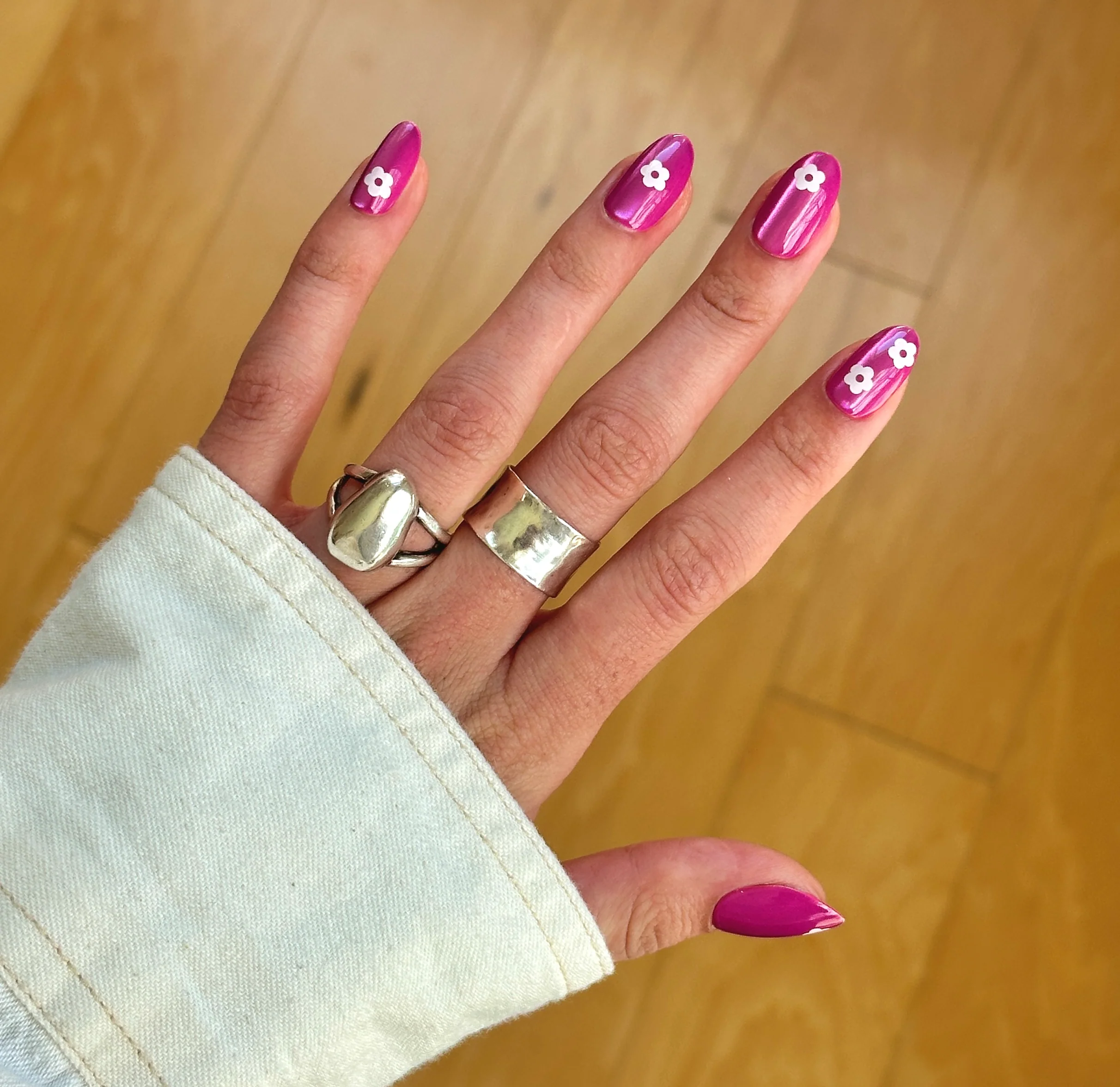 Sparkle Floral - Press-On | Medium | Oval - Image 3