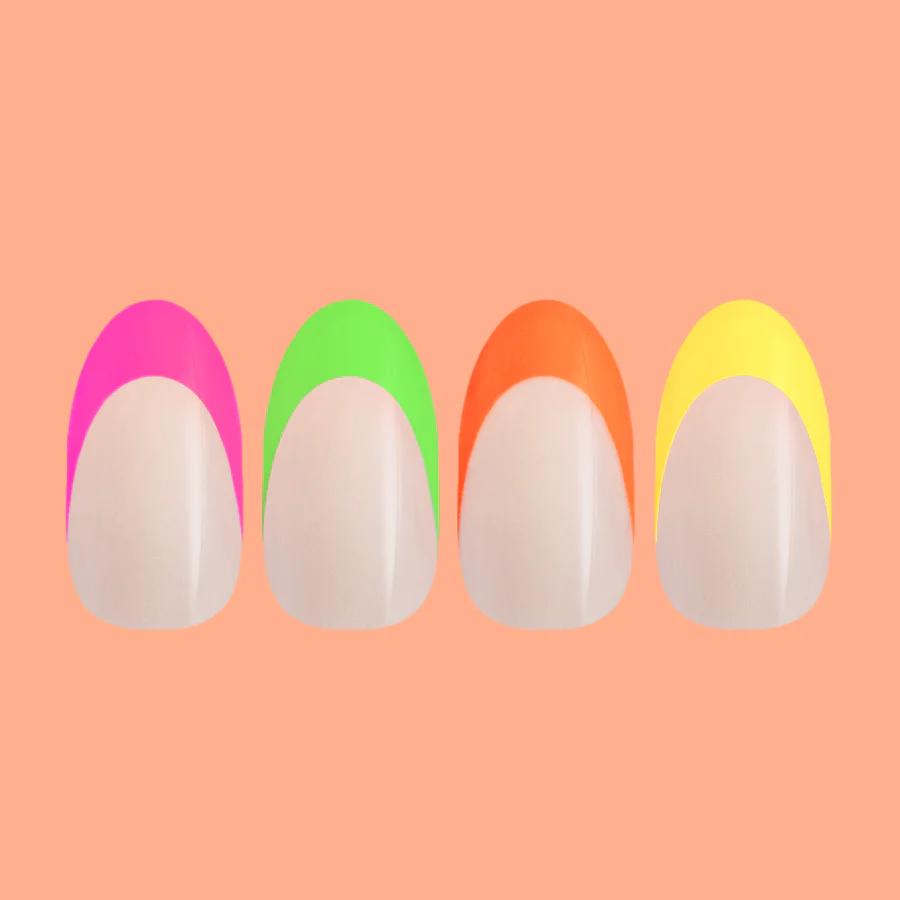Thick Rainbow French Mixed Pack - Press-On | Medium | Oval - Image 2