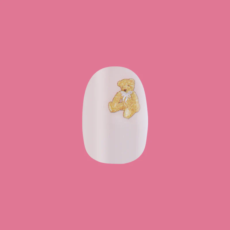 Tiny Teddy Hearts - Press On | Short | Round - Image 2