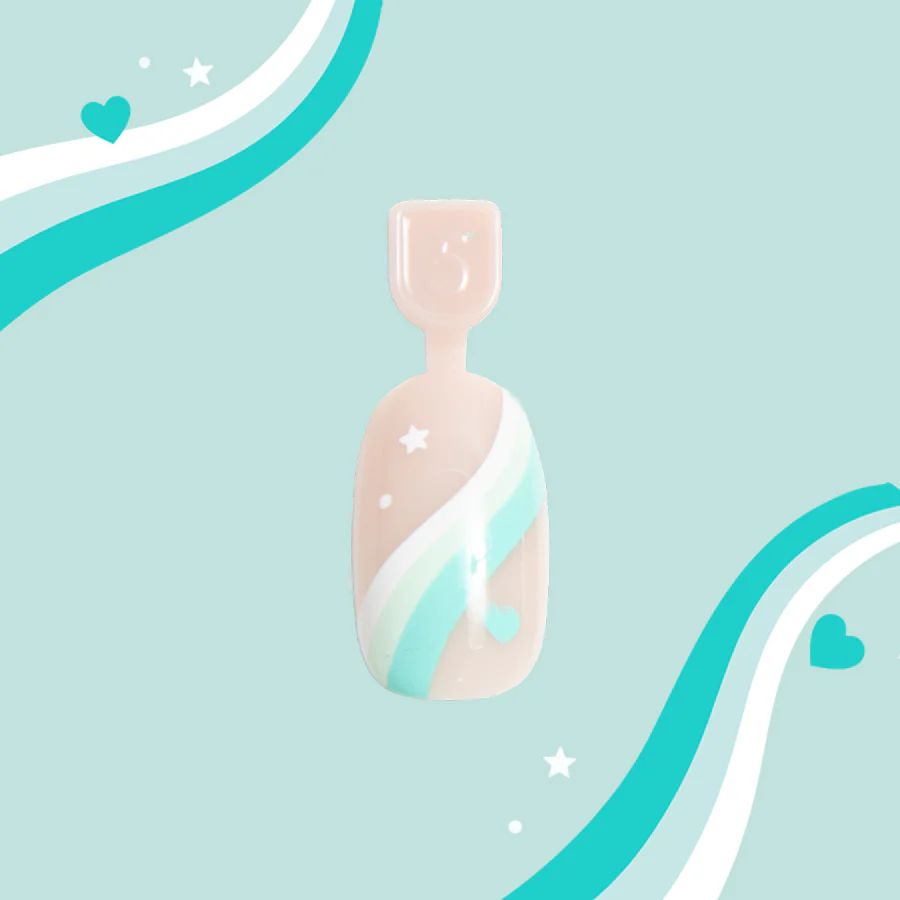 Totally Teal Swirls - Pressies | Short Medium | Round - Image 2