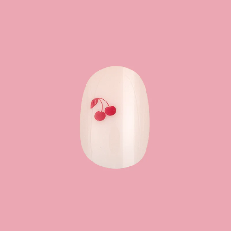 Vampy Cherry | Extra Short | Round - Tab Press-On - Image 2