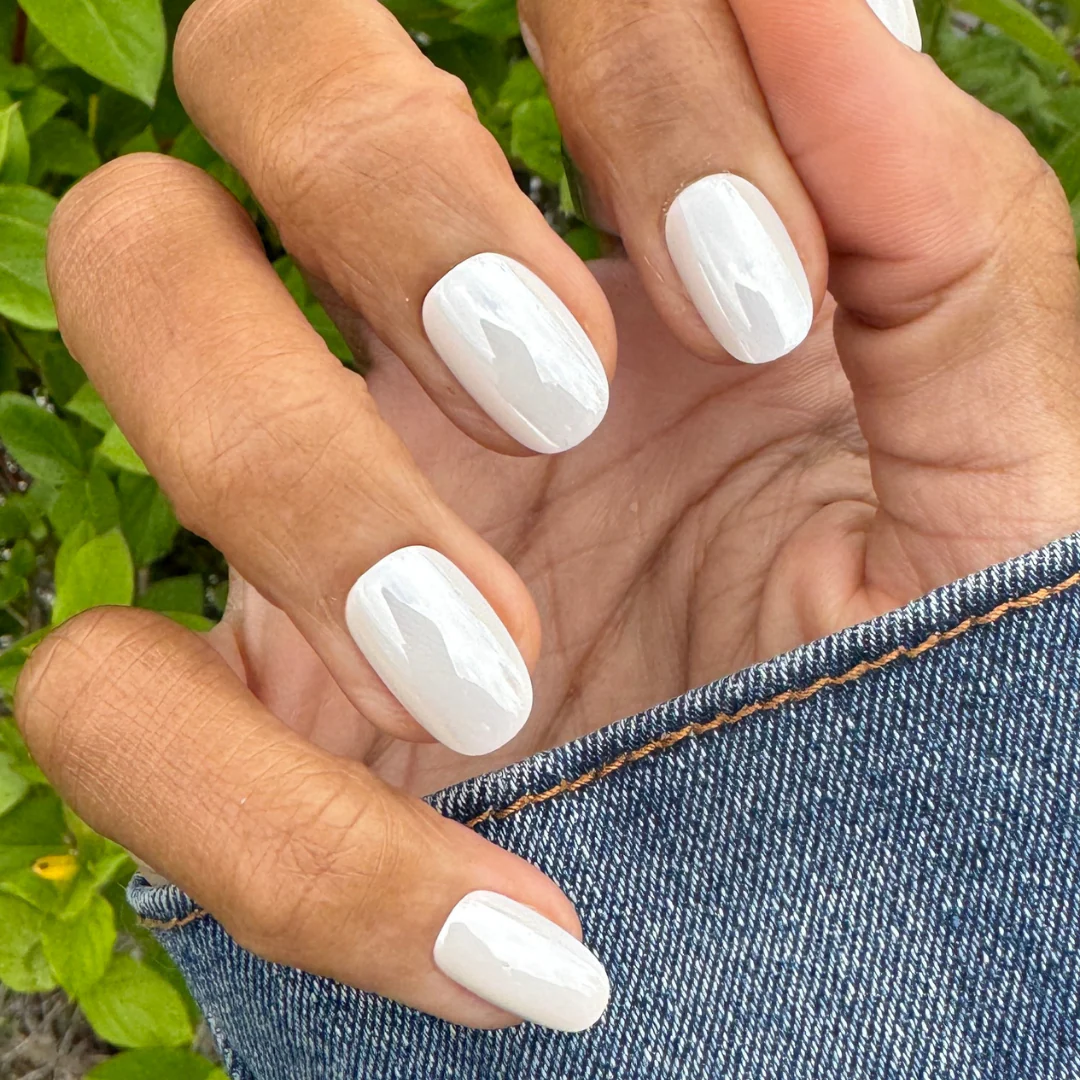 White Chrome - Press-On | Short | Round - Image 5