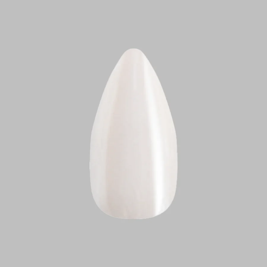 White Jelly Chrome - Press-On | Medium | Stiletto - Image 2